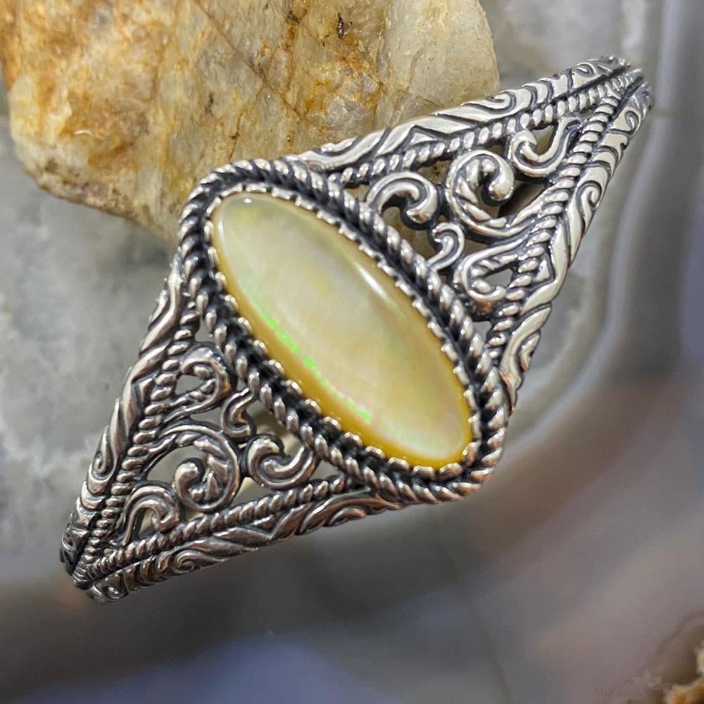 Carolyn Pollack Vintage Southwestern Style Sterling Mother of Pearl Bracelet